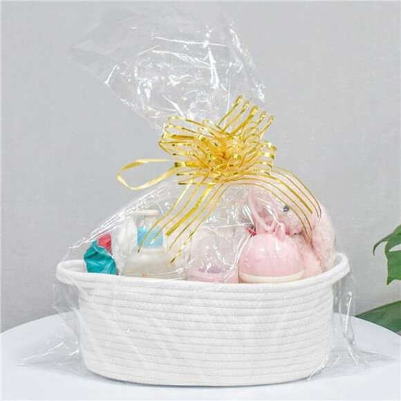 Small Woven Rope Storage Basket Cotton Organizer Bin for Nursery Baby Room - Picture 6 of 7
